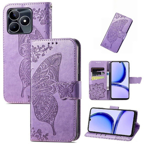 Откидной чехол для Realme Note 50, Butterfly, фиолетовый