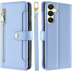 Откидной чехол для Samsung Galaxy A25 5G, Wallet Zipper Pocket, синий
