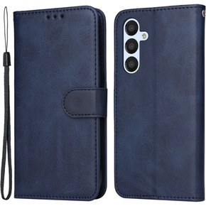 Откидной чехол для Samsung Galaxy A34 5G, Leather Wallet, темно-синий