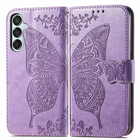 Откидной чехол для Samsung Galaxy M35, Butterfly, фиолетовый