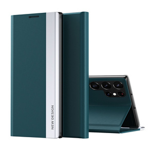 Откидной чехол для Samsung Galaxy S22 Ultra 5G, Side Magnetic, зелёный
