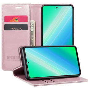 Откидной чехол для Samsung Galaxy S23 Ultra, ERBORD Waxy Wallet, розовый