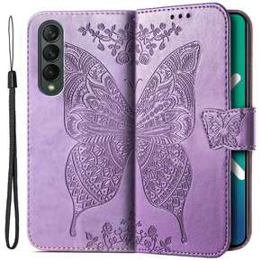 Откидной чехол для Samsung Galaxy Z Fold 4 5G, Butterfly, фиолетовый