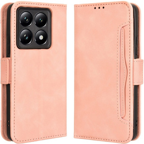 Откидной чехол для Xiaomi 14T Pro, Card Slot, розовый