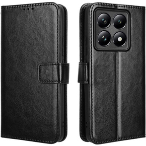 Откидной чехол для Xiaomi 14T Pro, Crazy Horse Wallet, чёрный