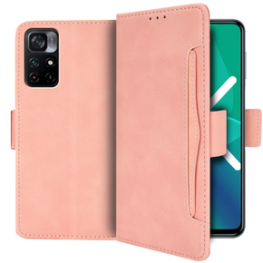 Откидной чехол для Xiaomi Poco M4 Pro 5G / Redmi Note 11S 5G, Card Slot, розовый