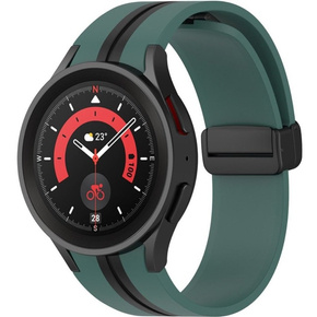 Силиконовый ремешок для Samsung Galaxy Watch 4 / 5 40/42/44/46/45MM PRO, Green / Black