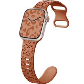 Силиконовый ремешок Apple Watch 1/2/3/4/5/6/7/8/SE 38/40/41/mm, Leopard, коричневый