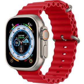 Силиконовый ремешок Apple Watch 1/2/3/4/5/6/7/8/SE/ULTRA 42/44/45/49mm, Red