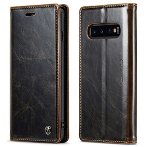 Флип-кейс CASEME для Samsung Galaxy S10+ Plus, Waxy Textured, кофе