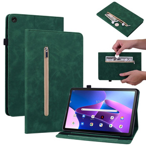 Чехол для Lenovo Tab M10 10.1 Gen 3, Wallet Pen Slot, зелёный