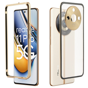 Чехол для Realme 11 Pro 5G / Pro+ 5G, Frame Case, золотой