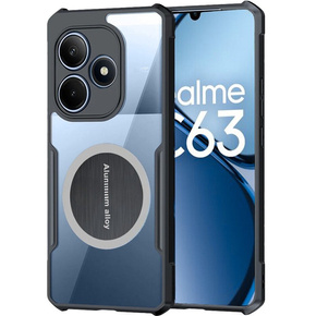 Чехол для Realme C63, с магнитной пластиной, прозрачный / черный