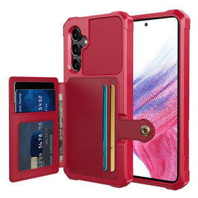 Чехол для Samsung Galaxy A54 5G, Card Holder Kickstand, красный