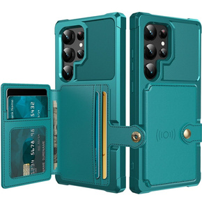 Чехол для Samsung Galaxy S24 Ultra, Card Holder Kickstand, зелёный