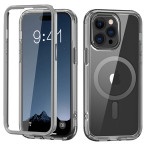 Чехол для iPhone 16 Pro Max, Shockproof Hybrid, с пленкой на экран, для MagSafe, серый