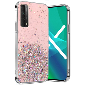 Чехол до Huawei P Smart 2021/Y7A, Glittery, розовый