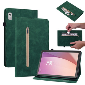 Чехол до Lenovo Tab M9, Wallet Pen Slot, зелёный