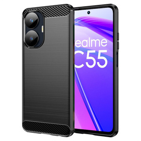 Чехол до Realme C55, Carbon, чёрный