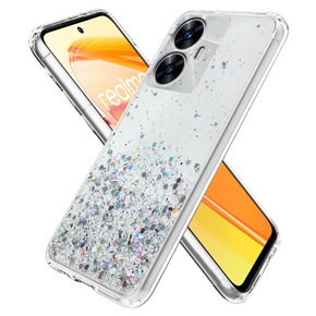 Чехол до Realme C55, Glittery, прозрачный