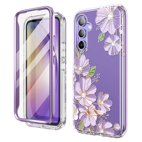 Чехол до Samsung Galaxy A54 5G, Suritch Full Body Flowers, фиолетовый