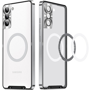 Чехол до Samsung Galaxy S21 FE 5G, CamShield MagSafe, прозрачный / серебряный