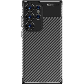 Чехол до Samsung Galaxy S23 Ultra, Carbon Gel, чёрный