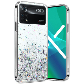 Чехол до Xiaomi Poco X4 Pro 5G, Glittery, прозрачный