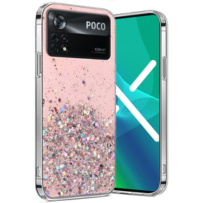 Чехол до Xiaomi Poco X4 Pro 5G, Glittery, розовый