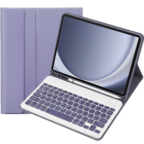 Чехол + клавиатура Samsung Galaxy Tab A9+, Leather Pen Slot, фиолетовый
