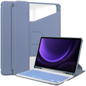 Чехол + клавиатура Samsung Galaxy Tab S9 FE, Rotary 360° Leather, фиолетовый