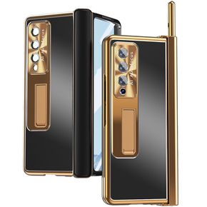 Чехол со стеклом для Samsung Galaxy Z Fold 4 5G, Premium Alloy, Gold / Black