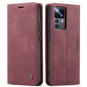 Чехол CASEME для Xiaomi 12T / 12T Pro, Leather Wallet Case, красный