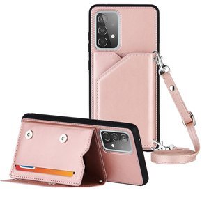 Чехол Card Strap для Samsung Galaxy A52 / A52s - Rose Gold