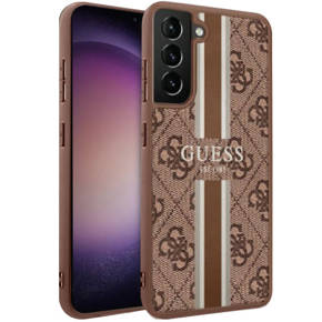 Чехол GUESS до Samsung Galaxy S23, Printed Stripe Hardcase, коричневый