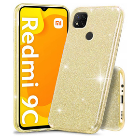 Чехол Glitter Case до Xiaomi Redmi 9C, Gold