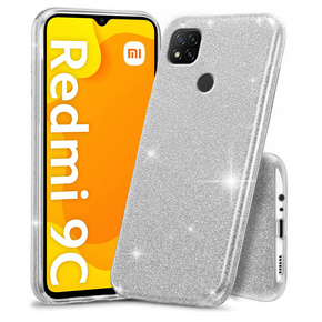 Чехол Glitter Case до Xiaomi Redmi 9C, Silver