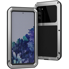 Чехол Love Mei до Samsung Galaxy S20 FE 4G/5G, armored with glass, серебряный