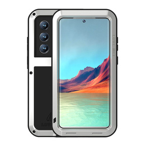 Чехол Love Mei до Samsung Galaxy S22 Ultra, armored without glass, серебряный