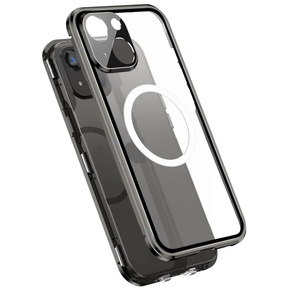 Чехол Magnetic Dual Glass MagSafe для iPhone 14 Plus, чёрный