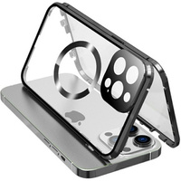 Чехол Magnetic Dual Glass MagSafe для iPhone 15 Pro, чёрный