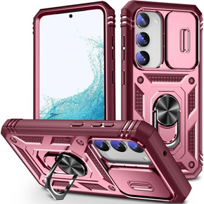 Чехол NOX Camera Slide Samsung Galaxy S23, CamShield Slide, розовый / красный