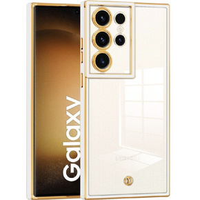 Чехол TPU Frame для Samsung Galaxy S23 Ultra, white / gold