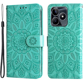 Чехол Wallet до Realme C53 4G, Flower, Green