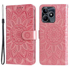 Чехол Wallet до Realme C53 4G, Flower, Pink