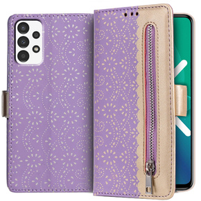 Чехол Wallet до Samsung Galaxy A52 / A52s, Zipper Pocket, Purple