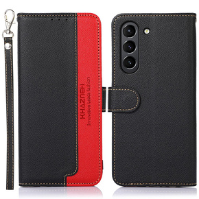Чехол Wallet до Samsung Galaxy S21 FE, KHAZNEH, Dual Color, Black