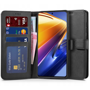 Чехол Wallet до Xiaomi Poco F4 5G, Tech-Protect, Black