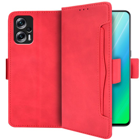 Чехол Wallet до Xiaomi Poco X4 GT 5G, Card Slot, Red