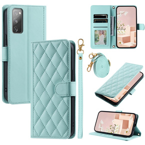 чехол-крышка для Samsung Galaxy S20 FE, Rhombus Crossbody Leather, зелёный